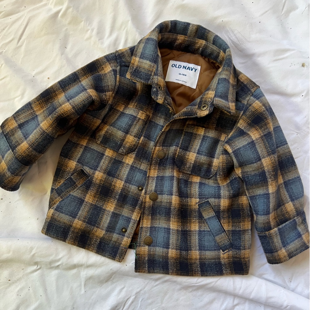 Old Navy 12-18M Plaid Quilted Lined jacket